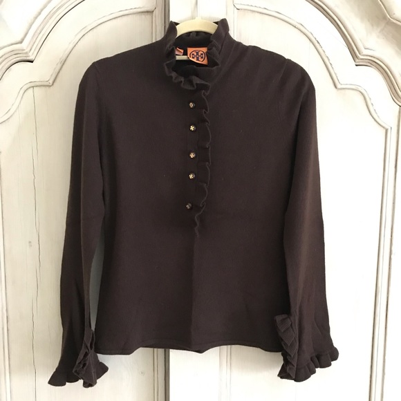 Tory Burch Sweaters - Tory Burch Ruffled Cashmere Sweater - Sz M